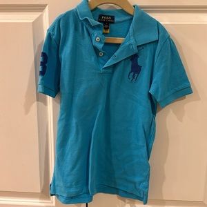 Polo Ralph Lauren boys blur polo shirt.  Size 7. Perfect condition.